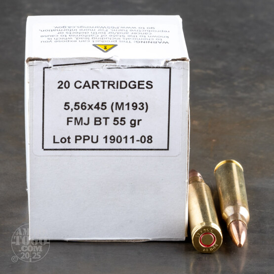 1000rds – 5.56x45 Prvi Partizan 55gr. FMJBT M193 Ammo