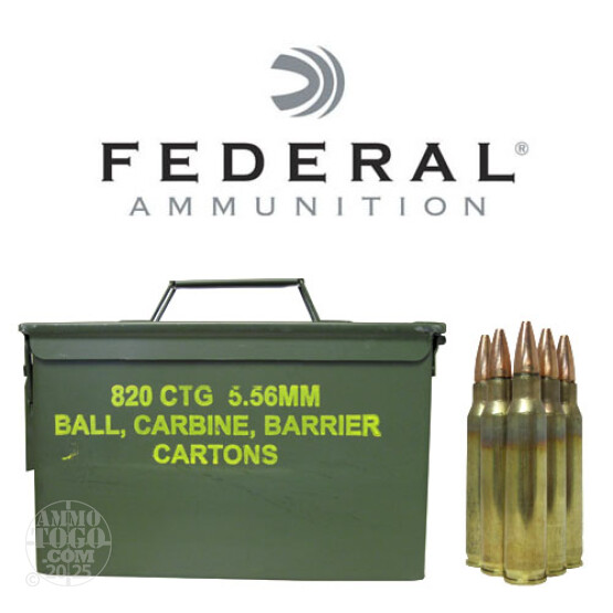 820rds - 5.56 Federal Lake City XMT556TNB1 62gr. OTM (SOST) Ammo