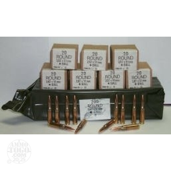 200rds - .308 / 7.62 NATO Portuguese Military Surplus Ammo
