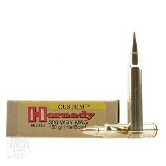 20rds - 300 WBY Mag. Hornady 150gr. Interbond Ammo
