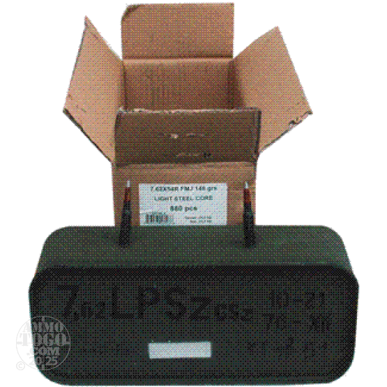100rds - 7.62x54R Hungarian Steel Core Light Ball Ammo