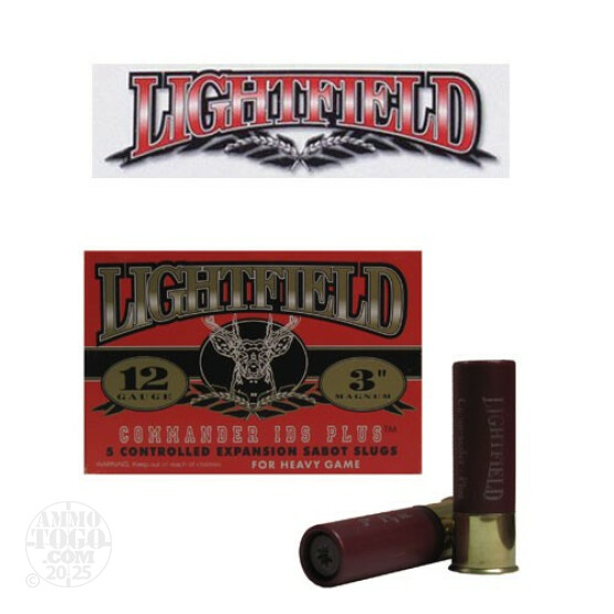25rds - 12 Gauge Lightfield Cmdr IDS Plus 3" Mag 1 3/8oz. Sabot Slug Ammo