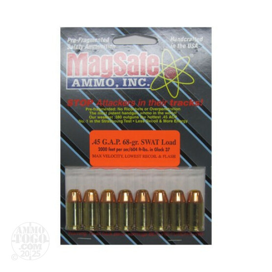 8rds - 45 GAP Magsafe 68gr. SWAT Load Ammo