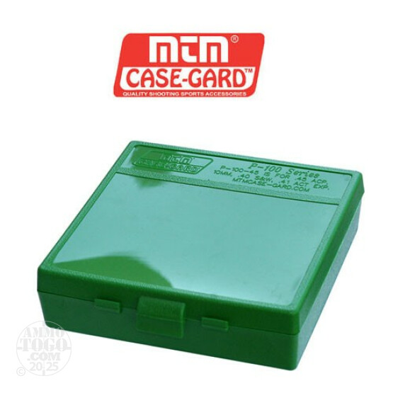 1 - MTM Case-Gard P-100 100rd. Pistol Ammo Box for .45 - .41 Green Color