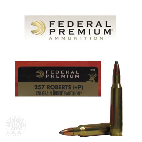 20rds - 257 Roberts Federal 120gr +P Vital-Shok Nosler Partition