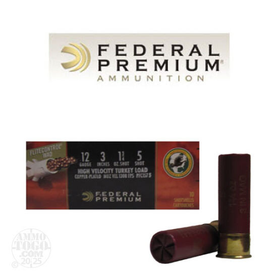 10rds - 12 Gauge Federal Mag-Shok 3" 1 3/4oz. #5 Turkey Load
