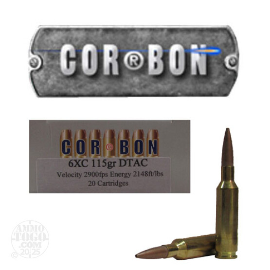 20rds - 6XC Corbon Performance Match 115gr. DTAC Ammo