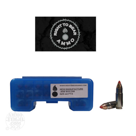 20rds - 458 SOCOM Right To Bear 325gr. FTX Ammo