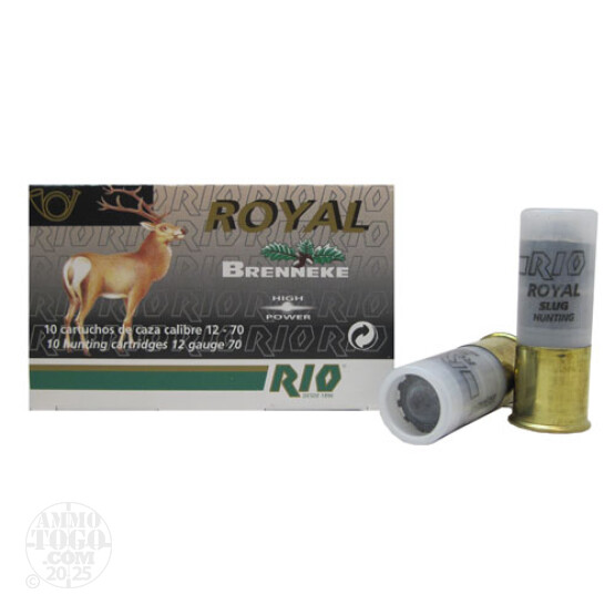 10rds - 12 Gauge Rio 2 3/4" Brenneke Slug Ammo