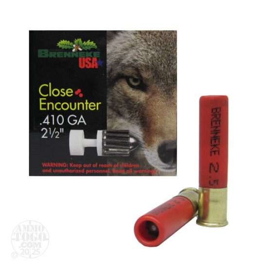 25rds - 410 Gauge Brenneke Close Encounter 2 1/2" 1/4oz. Slug Ammo