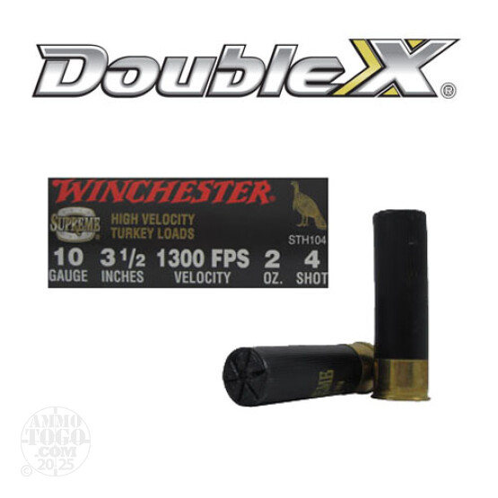 10rds - 10 Gauge Winchester Supreme High Velocity 3 1/2" 2oz. #4 Shot Ammo