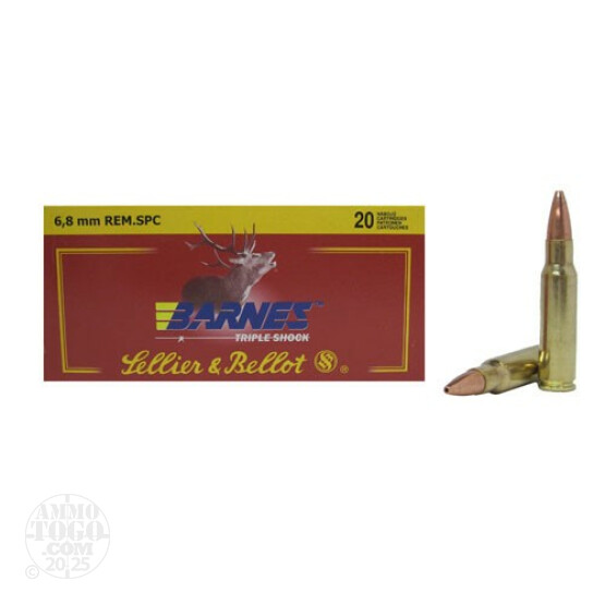 20rds - 6.8 SPC Sellier & Bellot 110gr. Barnes TSX Ammo