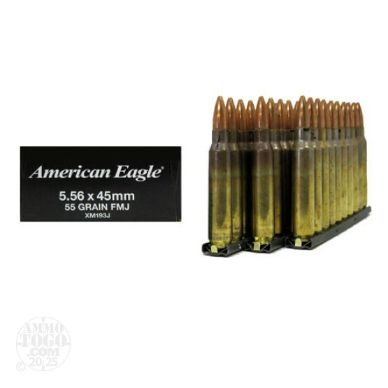30rds - 5.56 Federal XM193J 55gr. FMJ Ammo on Stripper Clips