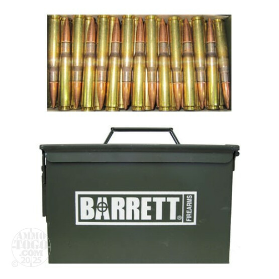 120rds - 50 Cal. BMG Barrett 661gr. M33 Ball Ammo