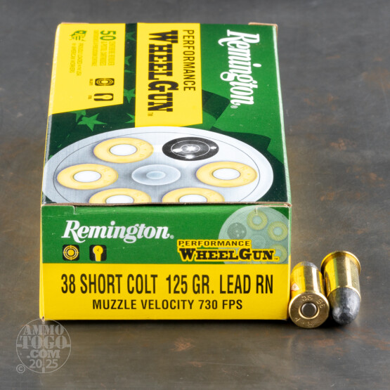 50rds - 38 Short Colt Remington Performance Wheelgun 125gr. LRN Ammo