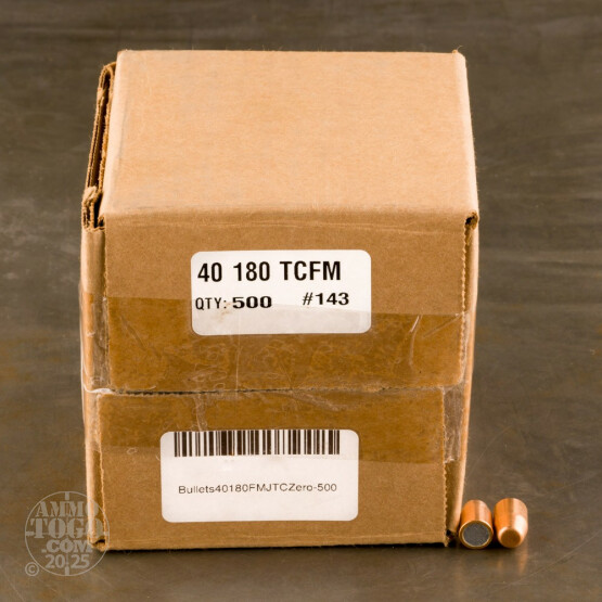500pcs - 40 Cal .400" Dia Zero 180gr. FMJ-TC Bullets