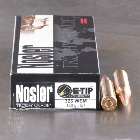 20rds - .325 WSM Nosler E-Tip 180gr. Ammo