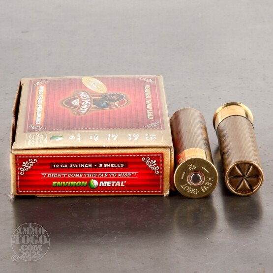5rds - 12 Gauge Hevi-Shot Hevi-13 Turkey 3 1/2"  2 1/4oz. #6 Shot Ammo