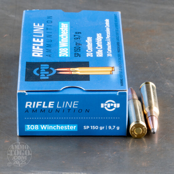 20rds - .308 Prvi Partizan 150gr. Soft Point Ammo