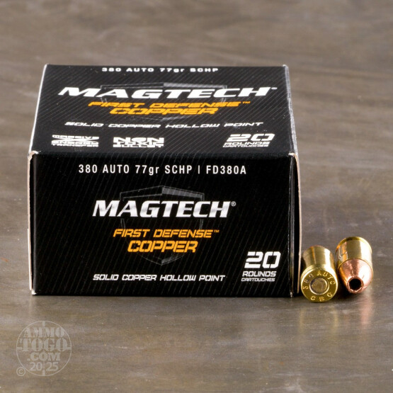 20rds - .380 Auto MAGTECH 77gr. First Defense Solid Copper HP Ammo