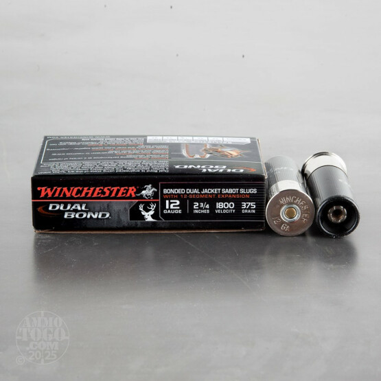 5rds – 12 Gauge Winchester Dual Bond 2-3/4" 375gr. Sabot Slug Ammo