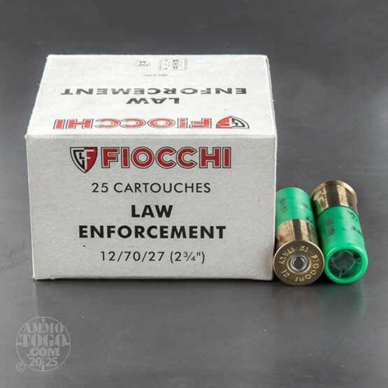 250rds - 12 Gauge Fiocchi LE 2 3/4" 15 Pellet Rubber Buckshot Ammo