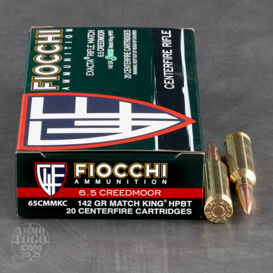 20rds – 6.5 Creedmoor Fiocchi 142gr. MatchKing HPBT Ammo