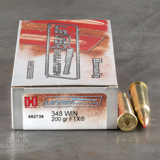20rds – 348 Win Hornady LEVERevolution 200gr. FTX Ammo