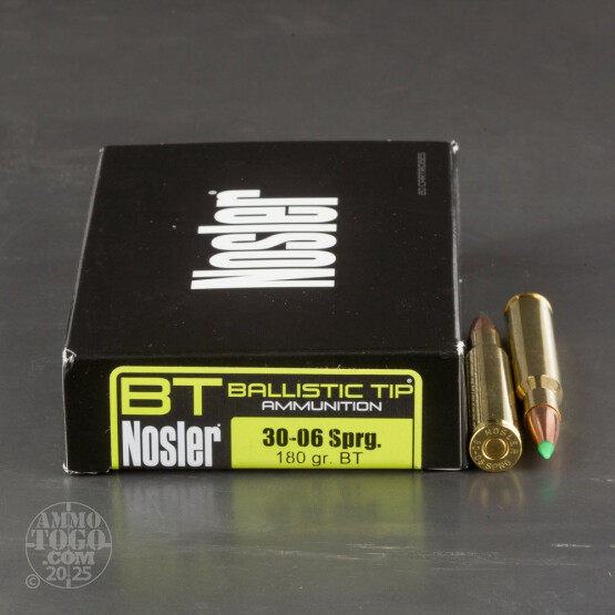 20rds - 30-06 Springfield Nosler 180gr. Ballistic Tip Hunting Ammo