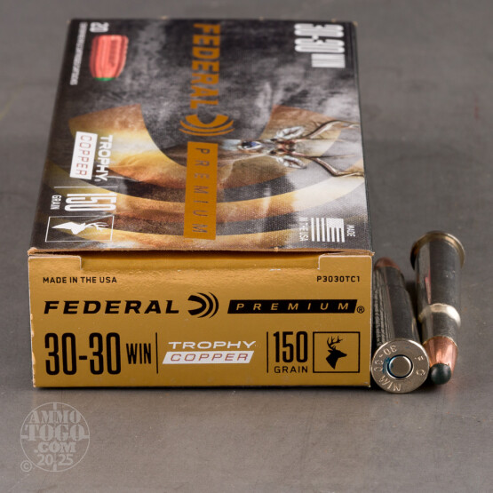20rds – 30-30 Win Federal 150gr. Trophy Copper Ammo