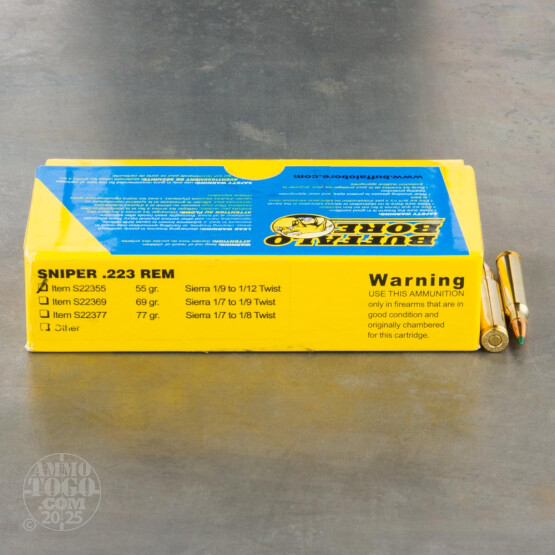 20rds - 223 Rem. Buffalo Bore Sniper 55gr. Polymer Tip Ammo