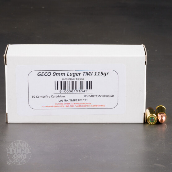 1000rds – 9mm GECO 115gr. TMJ Ammo