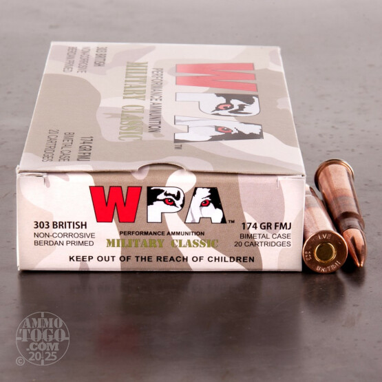 280rds - 303 British Wolf MC 174gr. FMJ Ammo