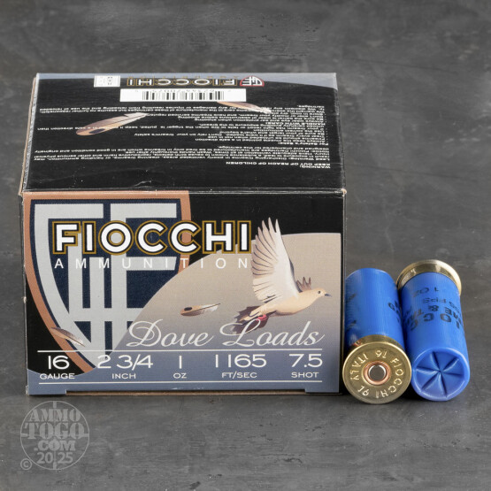 250rds – 16 Gauge Fiocchi Game & Target 2-3/4" 1oz. #7.5 Shot Ammo