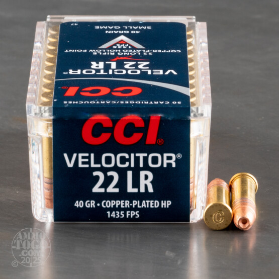 50rds - 22LR CCI Velocitor 40gr. Hyper Velocity Hollow Point Ammo