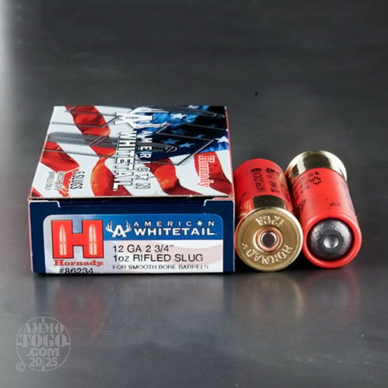 5rds - 12 Gauge Hornady American Whitetail 2-3/4" 1 Ounce Rifled Slug Ammo