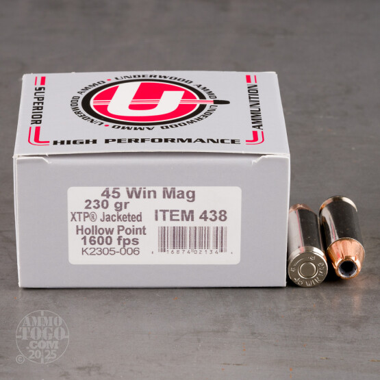20rds – 45 Win Mag Underwood 230gr. JHP Ammo