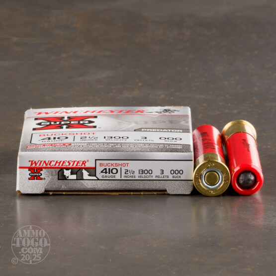 250rds – 410 Bore Winchester Super-X 2-1/2" 3 Pellet 000 Buckshot Ammo
