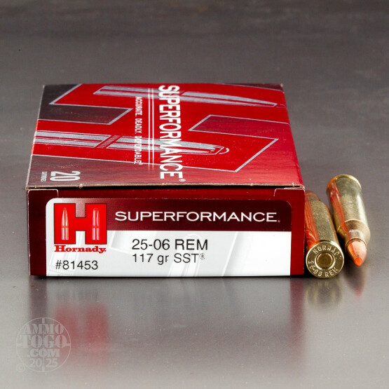 20rds - 25-06 Rem. Hornady Superformance 117gr. SST Ammo