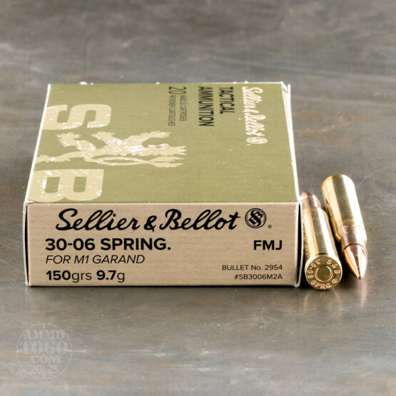 20rds - 30-06 Sprg Sellier & Bellot 150gr. M2 Ball FMJ Ammo