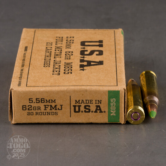 1000rds – 5.56x45 Winchester USA 62gr. FMJ M855 Ammo