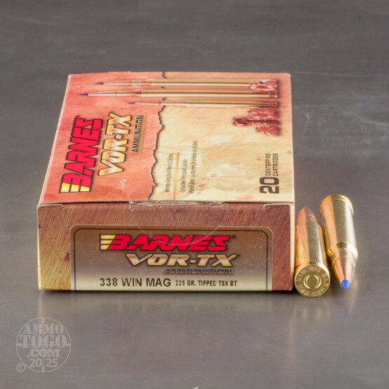 20rds - 338 Win Mag Barnes VOR-TX 225gr. TTSX BT Ammo