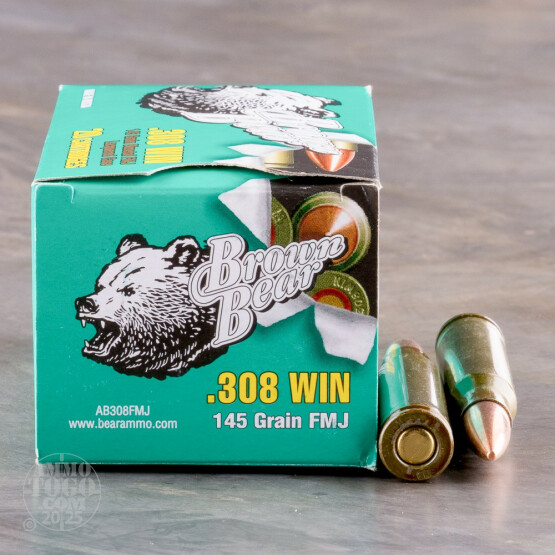 500rds - .308 Brown Bear 145gr. FMJ Ammo