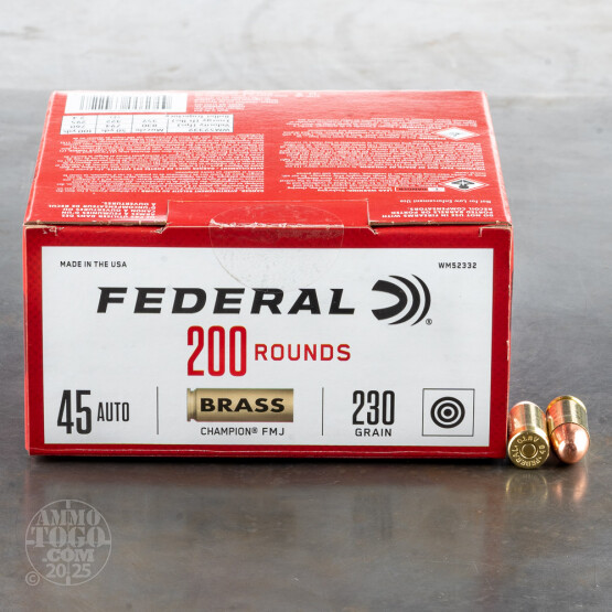 1000rds – 45 ACP Federal Champion 230gr. FMJ Ammo