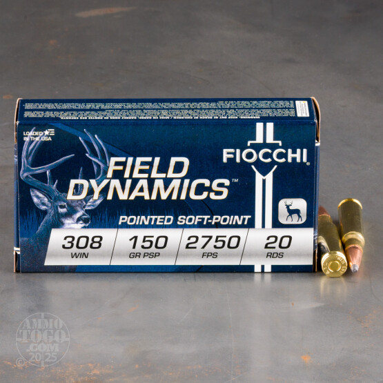20rds - 308 Fiocchi 150gr. PSP Ammo