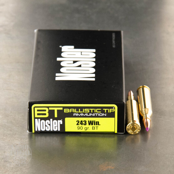20rds - 243 Winchester Nosler 90gr. Ballistic Tip Hunting
