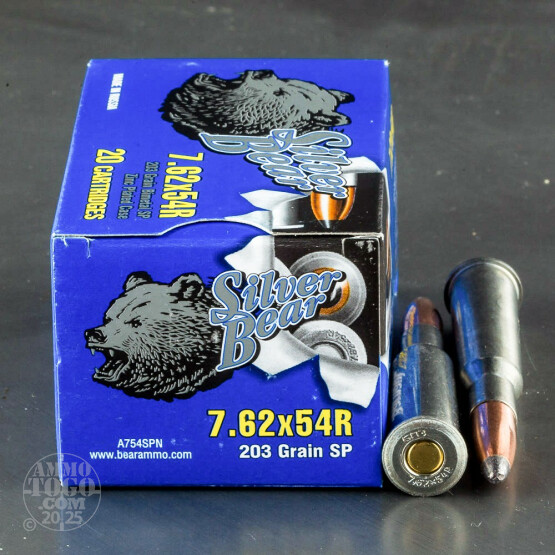 500rds - 7.62x54R Silver Bear 203gr. SP Ammo