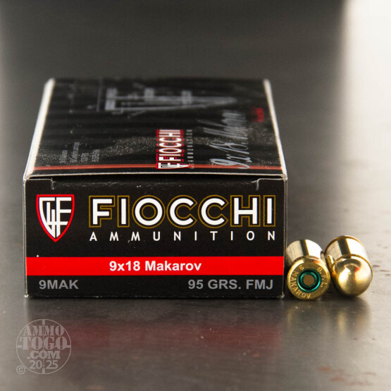 50rds - 9x18 Makarov Fiocchi 95gr. FMJ Ammo