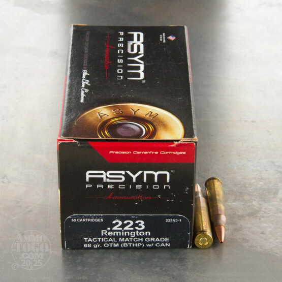500rds - 223 ASYM Tactical Match Grade 68gr. OTM (BTHP) w/Cannelure