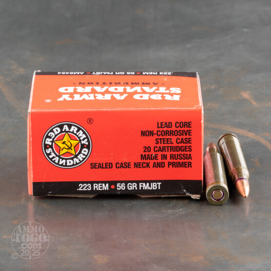 20rds – 223 Rem Red Army Standard 56gr. FMJBT Ammo